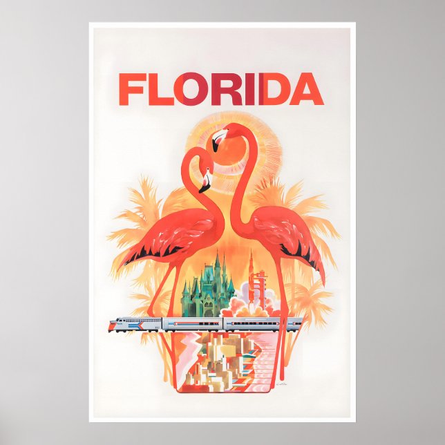 Póster de viaje de Florida impresión de arte de fl (Frente)