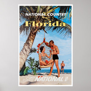 Póster de viaje de Florida Retro Prin de arte de p