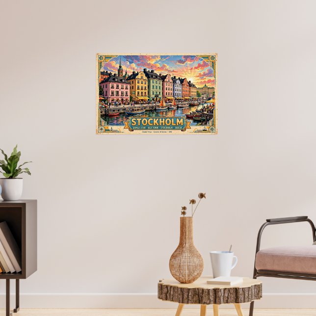 Póster de viaje de Gamla Stan de Estocolmo (Salón 3)