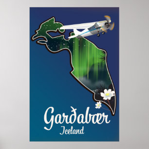 Póster de viaje de Garðabær Islandia