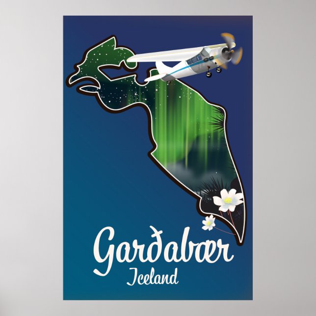 Póster de viaje de Garðabær Islandia (Frente)