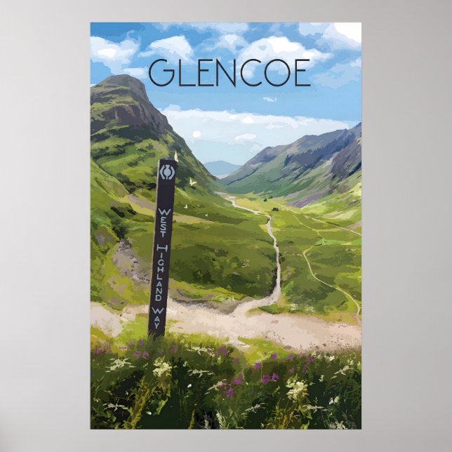 Póster de viaje de Glencoe Escocia (Frente)