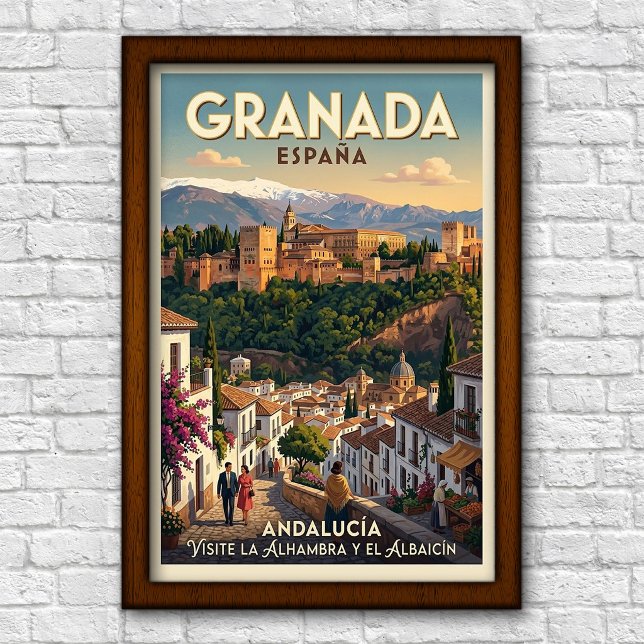 Póster de viaje de Granada, España de la década de (Subido por el creador)
