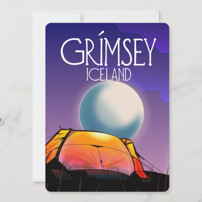 Póster de viaje de Grímsey Islandia (Anverso)