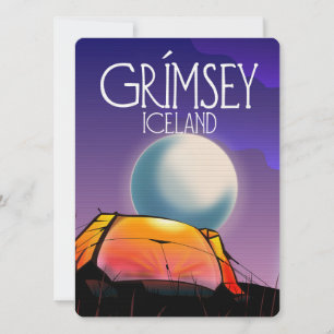 Póster de viaje de Grímsey Islandia