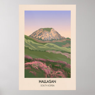 Póster de viaje de Hallasan Corea del Sur