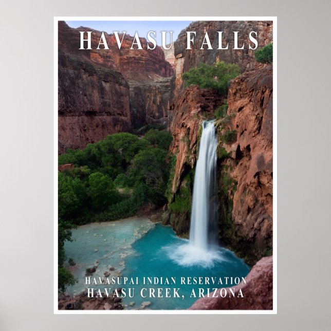Póster de viaje de Havasu Falls Arizona (Frente)