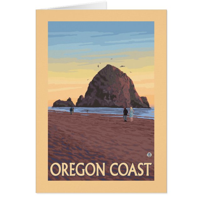 Poster de viaje de Haystack Rock Vintage (Frente)