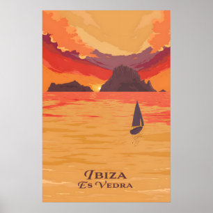 Póster de viaje de Ibiza Es Vedra