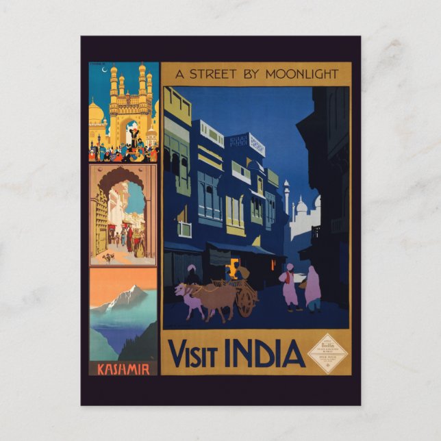 Poster de viaje de India postales (Anverso)