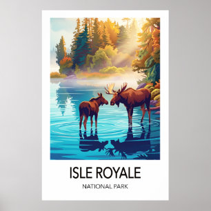 Póster de viaje de Isle Royale Arte del Parque Nac