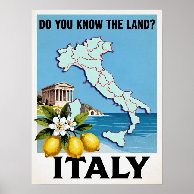 Póster de viaje de Italia (Frente)