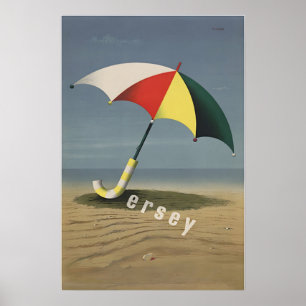 Póster de viaje de Jersey Arte de playa Impresión