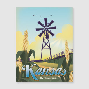 Póster de viaje de Kansas "el Estado del Trigo".
