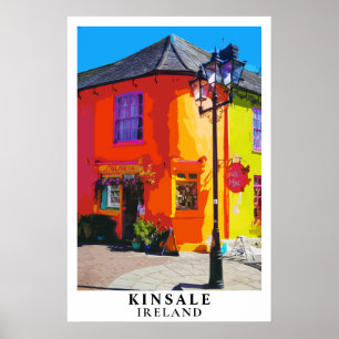 Póster de viaje de Kinsale Irlanda Arte de ciudad