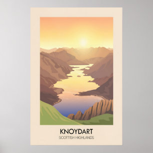Póster de viaje de Knoydart Tierras Altas de Escoc