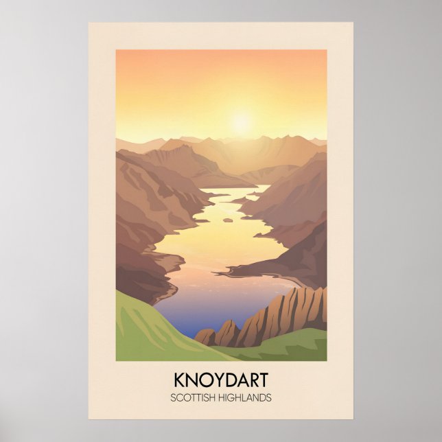 Póster de viaje de Knoydart Tierras Altas de Escoc (Frente)