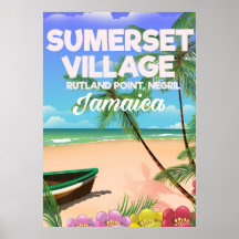 Póster de viaje de la aldea Sumerset Jamaica