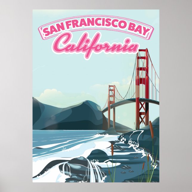 Póster de viaje de la Bahía de San Francisco (Frente)