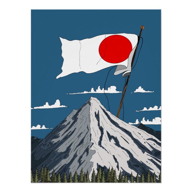 Póster de viaje de la bandera japonesa (Anverso)