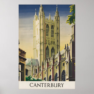 Póster de viaje de la Catedral de Canterbury Ingla