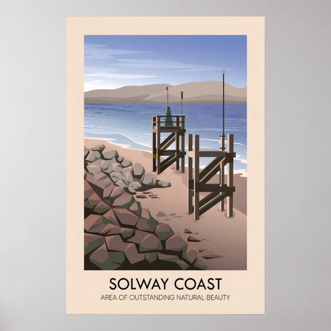 Póster de viaje de la costa de Solway AONB (Frente)