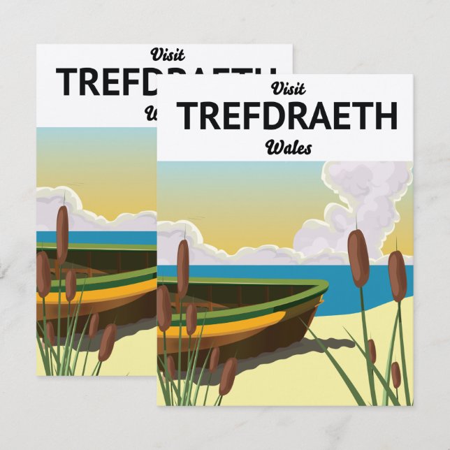 Póster de viaje de la costa de Trefdraeth (Anverso / Reverso)