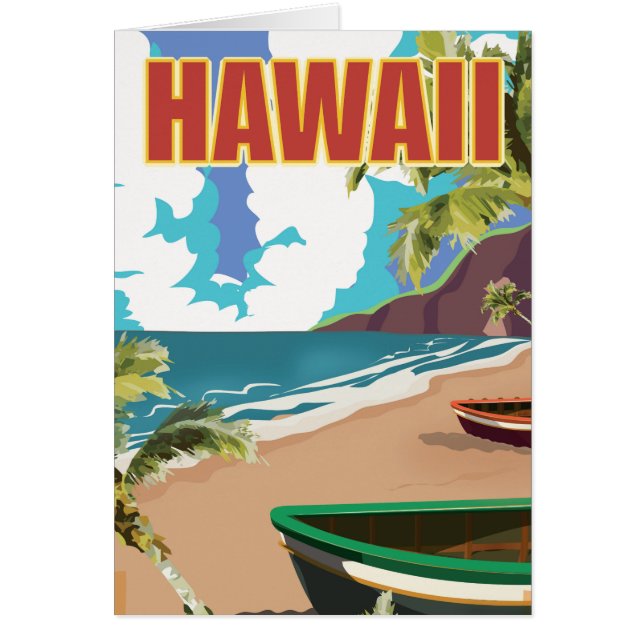 Poster de viaje de la época de Hawaii (Frente)