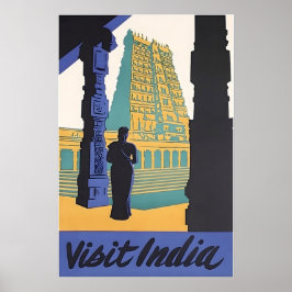 Póster de viaje de la India Arte indio Impresión h