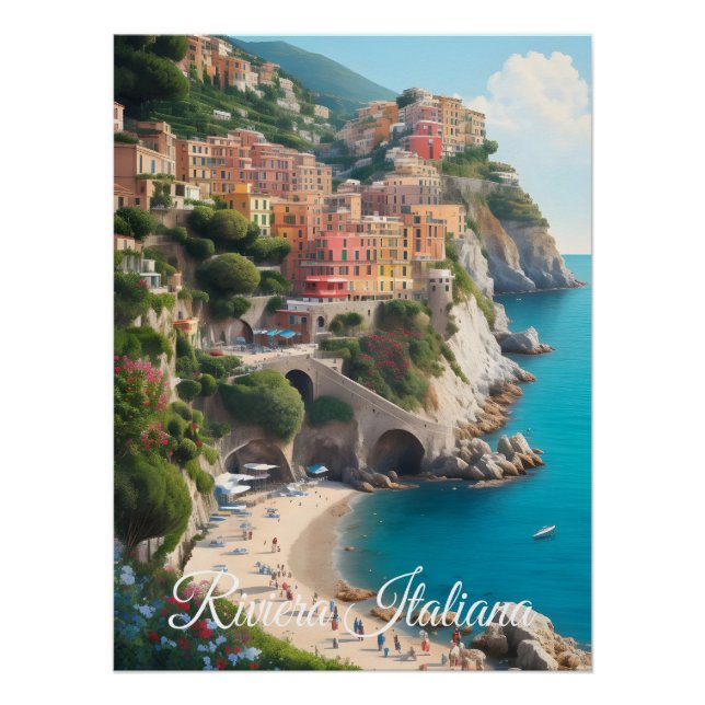 Póster de viaje de la Riviera Italiana (Anverso)