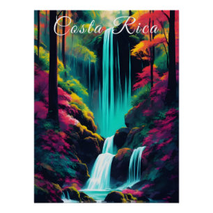 Póster de viaje de la selva de Costa Rica