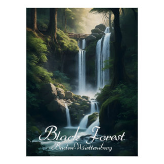 Póster de viaje de la Selva Negra Alemania