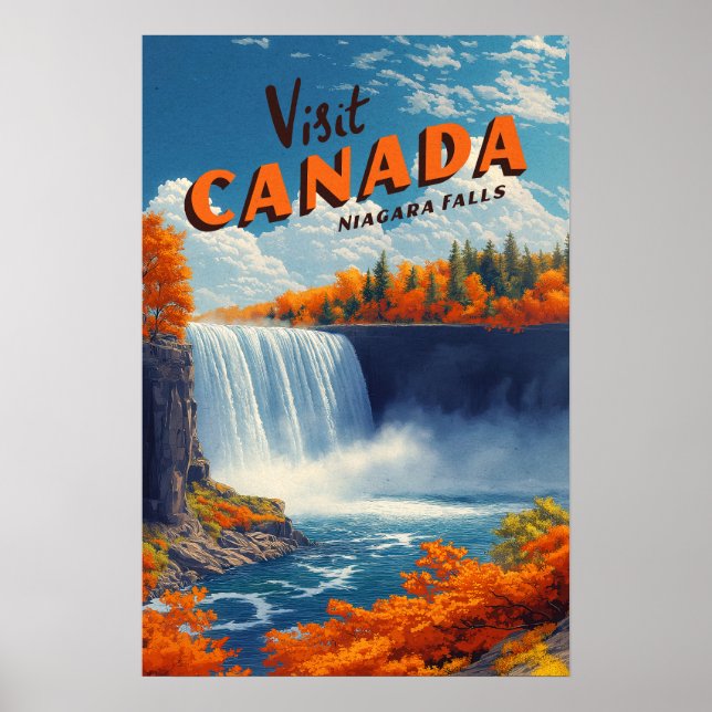 Póster de viaje de las cataratas del Niágara en Ca (Frente)