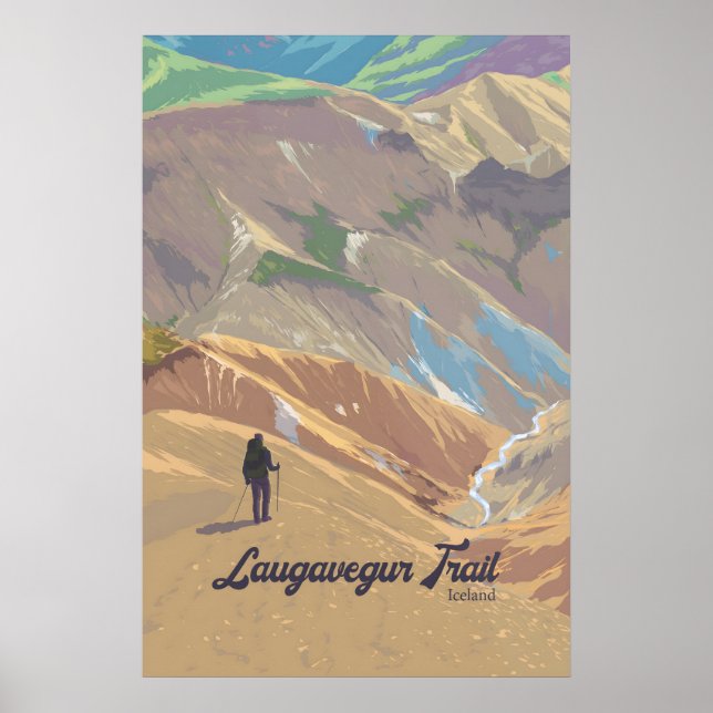 Póster de viaje de Laugavegur Trail Islandia (Frente)