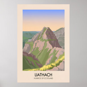Póster de viaje de Liathach Munros de Escocia