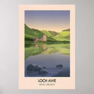 Póster de viaje de Loch Awe Argyll y Bute