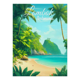 Póster de viaje de Lombok Indonesia