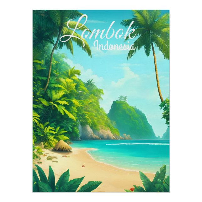 Póster de viaje de Lombok Indonesia (Anverso)