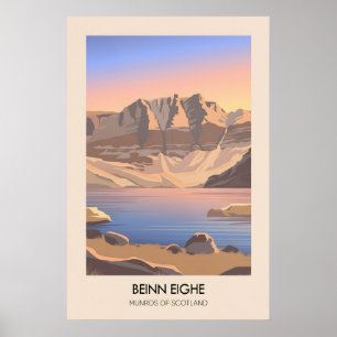 Póster de viaje de los Munros de Beinn Eighe en Es