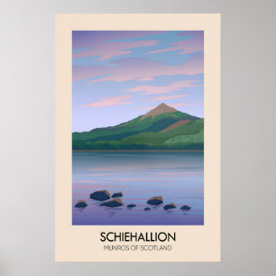 Póster de viaje de los Munros de Schiehallion de E