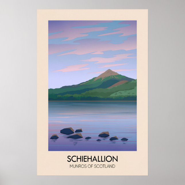 Póster de viaje de los Munros de Schiehallion de E (Frente)