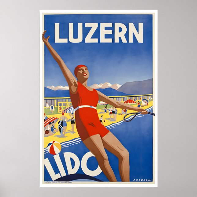 Póster de viaje de Lucerna Arte Suiza Impresión de (Frente)