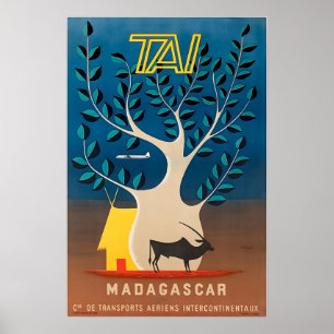 Póster de viaje de Madagascar Arte de África Impre
