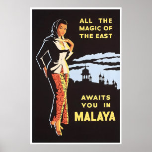 Póster de viaje de Malasia Impresión de arte de Ma