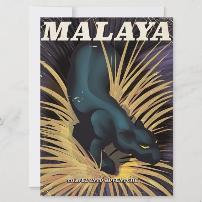 Poster de viaje de Malaya Vintage. (Anverso)