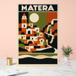 Póster de viaje de Matera Italia Arte geométrico B