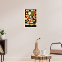 Póster de viaje de Matera Italia Arte geométrico B