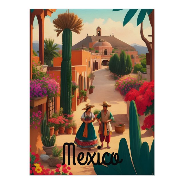 Póster de viaje de México (Anverso)
