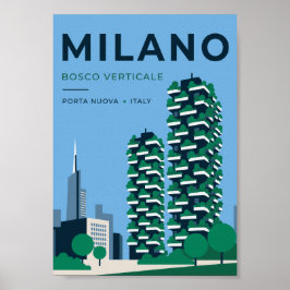 Póster de viaje de Milano Bosco Verticale | Milán