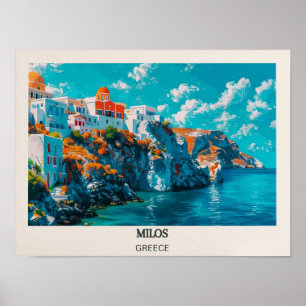 Póster de viaje de Milos Impresión de Milos Grecia
